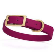 Dog Pet Collar with Brass Hardware Size S W 5/8” L 12” - 15” Magenta Pink
