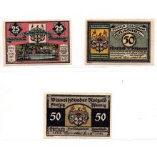 1921 Germany Visselhovede Notgeld Set of 3 Notes (1524)