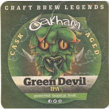 BEER MAT - OAKHAM ALES - GREEN DEVIL IPA - (Cat No 024) - (2020)