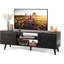 WLIVE TV Stand for 55 60 Inch TV, Entertainment Center with Storage Cabinets, Ru
