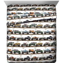 Jay Franco Monster Jam Tracks Queen Sheet Set - 4 Piece Set Super Soft and Cozy