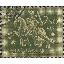 PORTUGAL, King Dinis, horseback, olive-brown 1953, 2.50Esc