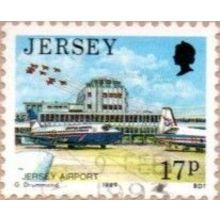 Jersey, Chanel Islands 1989. 12p Value. Jersey Airport. Fine Used On Piece
