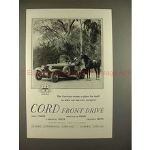 1929 Cord Car Ad w/ Horse - Cord Front Drive - NICE!!