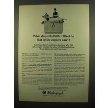 1965 Multigraph Offset Copier Ad - Office Copiers Can't
