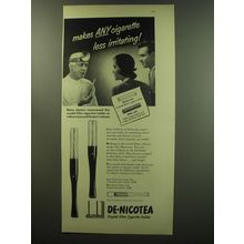 1949 Dunhill De-Nicotea Cigarette Holder Ad - Makes any cigarette less