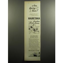 1951 Cunard Line Cruise Ad - A fine Spring Tonic