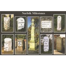Norfolk Milestones Cromer Kings Lynn Postcard