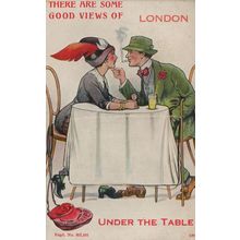 London Restaurant Under The Table Views Mailing Novelty Old Postcard