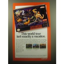 1994 Capcom Final Fight 2 Video Game Advertisement - This world tour
