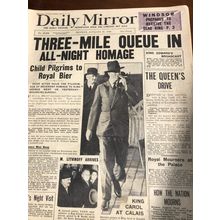 VINTAGE ORIGINAL DAILY MIRROR NEWSPAPER JANUARY 1936 DEATH OF GEORGE V