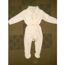 size 1 pale pink one piece with feet girl baby