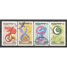 Cambodge N° 1783 1784 1786 1787 YVERT OBLITERE ( USED )