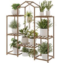 Bamworld Plant Stand Indoor Hanging Plant Shelf Outdoor Large Plant Rack for Mul