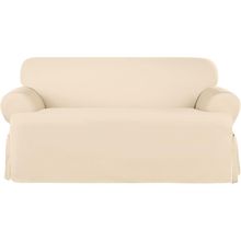 Surefit Duck Heavyweight Cotton Loveseat T-Cushion Slipcover - One Piece Slipcov