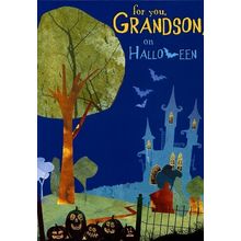 For You Grandson, on Halloween - Halloween Greeting Card - 3503