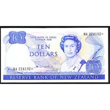 1981 - 1985 New Zealand Banknote 10 Dollars Hardie Star Note "NA*"