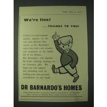 1958 Dr. Barnardo's Homes Ad - We're fine! Éthanks to you