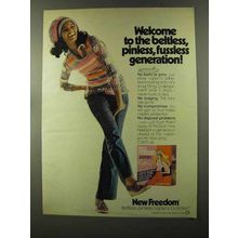 1973 Kotex New Freedom Napkins Ad - Beltless, Pinless
