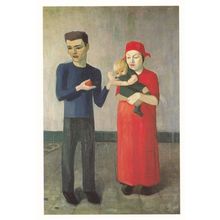 Mark Gertler Family Group Painting Postcard