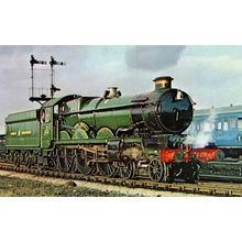 GWR Clun Castle 4-6-0 Train at Tyseley Birmingham No 7029 Postcard