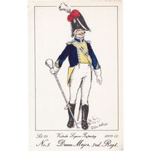 Vistula Legion Infantry Polish Drum Major Soldier Napoleonic War Uniform Postcar