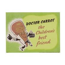 Doctor Carrot The Childrens Best Friend Vitamin A WW2 Poster Postcard