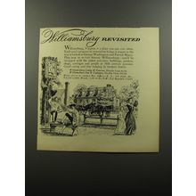 1956 Williamsburg Virginia Ad - Williamsburg Revisited