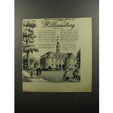 1956 Williamsburg Virginia Ad - Two centuries meet in Williamsburg Virginia