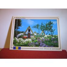 COTTAGES, SANTANA, MADEIRA, PORTUGAL used postcard 1991 pm =