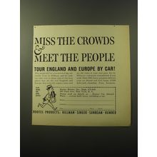 1960 Rootes Motors, Inc. Advertisement - Miss the crowds & meet the people