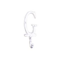 Pack Of 2] Whitewashed Cast Iron Letter G Alphabet Wall Hook 6""