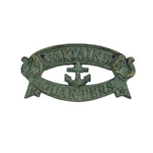 Pack Of 2] Antique Seaworn Bronze Cast Iron Captains Quarters Sign 8""