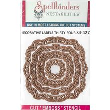 Spellbinders. Decorative Labels Thirty-Four Die Set. Die Cutting Cardmaking
