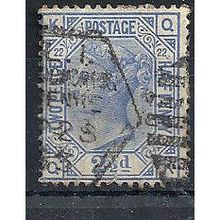 1881 SG157 2 1/2d Blue Plate 22 Good/Fine Used Check Letters "QK".