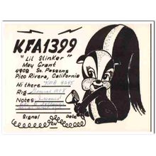 kfa-1399 may grant pico rivera calif 1960s cb qsl vintage postcard