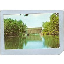 MA Sturbridge Covered Bridge Postcard Old Covered Bridge From Dummerston V~216