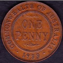 1933 Australia 1 Penny Coin