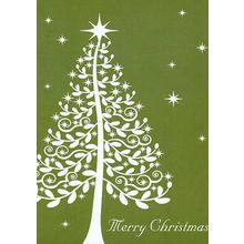Merry Christmas - Christmas Tree Free Greeting Card - 12002