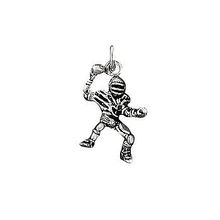 Sterling Silver Passing Football Player Charm Pendant
