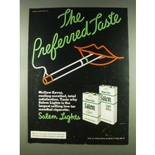 1978 Salem Lights Cigarettes Ad - The Preferred Taste