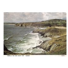 POBBLES BAY & GREAT TOR, GOWER , WALES, used postcard 1988 postmark. =