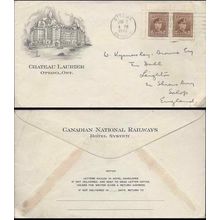 Canada War Issue 1946 Illustrated Ottawa ONT to England, Hotel Chateau Laurier