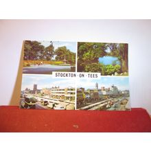 multiview, STOCKTON-ON-TEES, Co. DURHAM used postcard. 1974? pm =