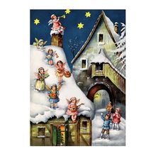 10396 - Korsch Advent - Angels on Roof - 11.75"H x 8.25"W x .1"D