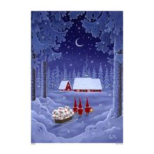 10503 - Korsch Advent - "Tomte" with Sleigh - 14"H x 8.625"W x .1"D