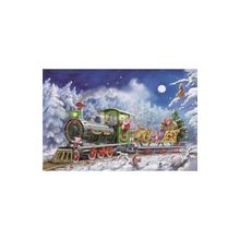10438 - Korsch Advent - Santa in Train - 8.25"H x 11.75"W x .1"D