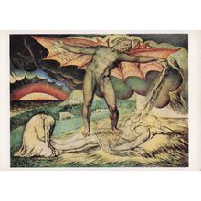 William Blake Satan Smiling Job With Sore Balls Painting Postcard