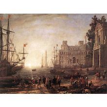Port_Scene_with_the_Villa_Medici_WGA Poster Canvas Movie Film Print A0 A1 A2 A3