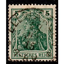 Germany 1905 Germania 5Pfg Used Stamp Deutsches Reich wm1 .